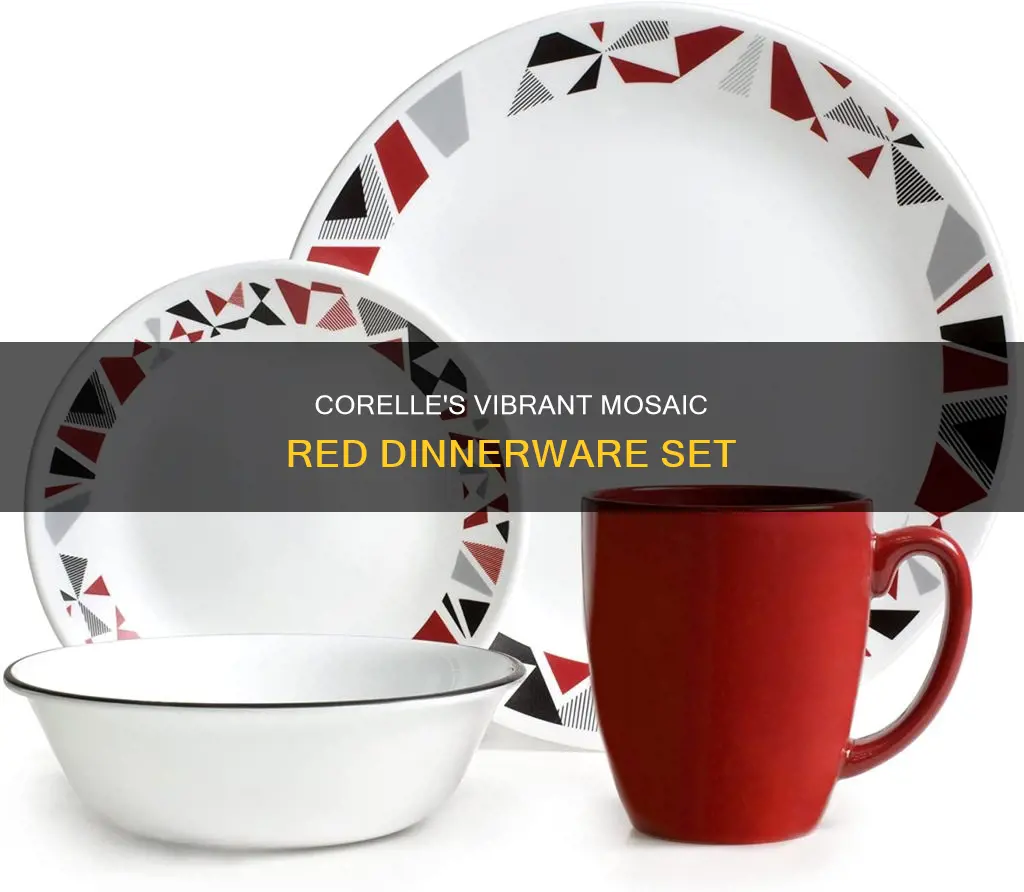 corelle livingware mosaic red 16 pc dinnerware set