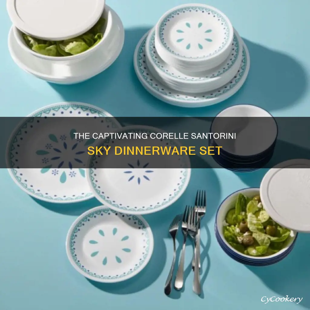 corelle livingware santorini sky 16 pc dinnerware set