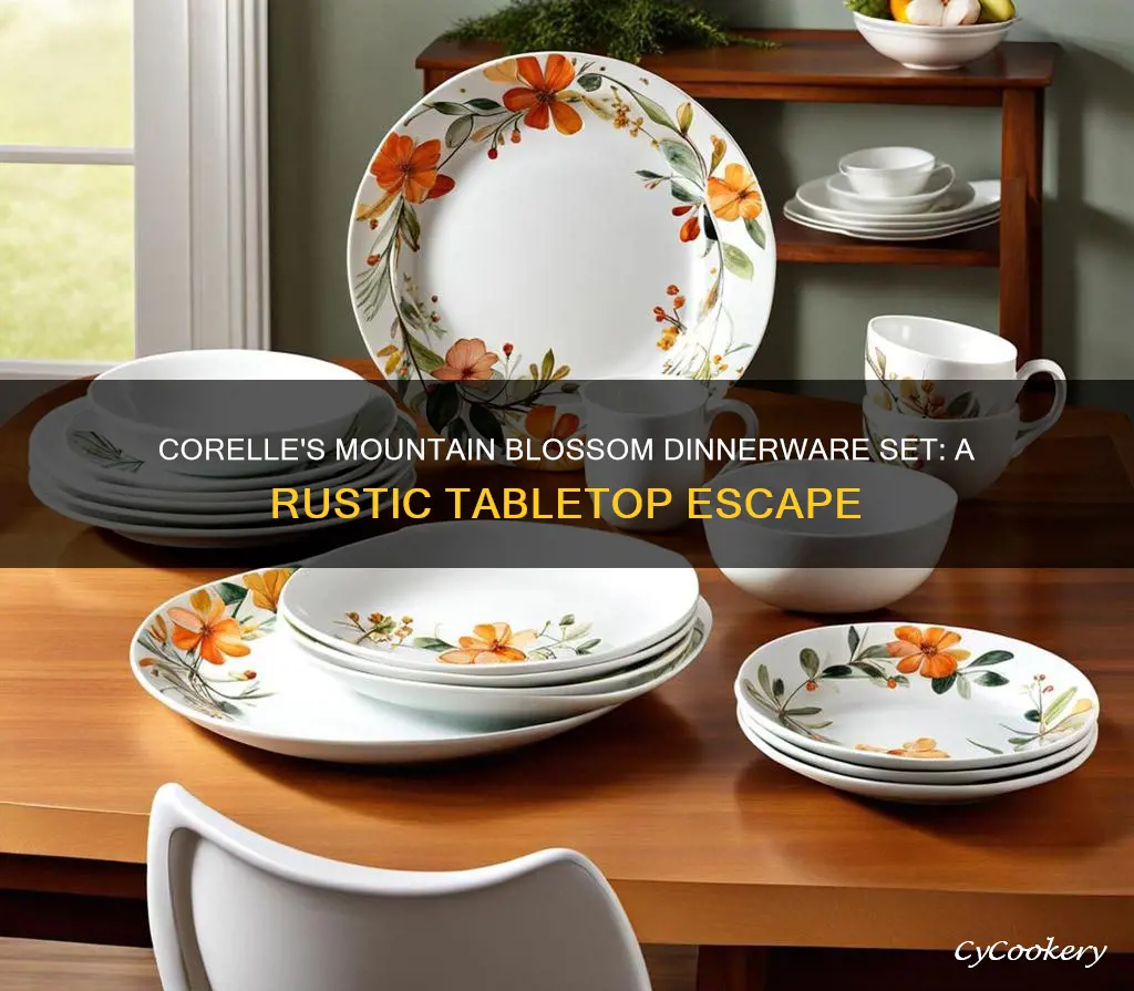 corelle mountain blossom 12-piece dinnerware set