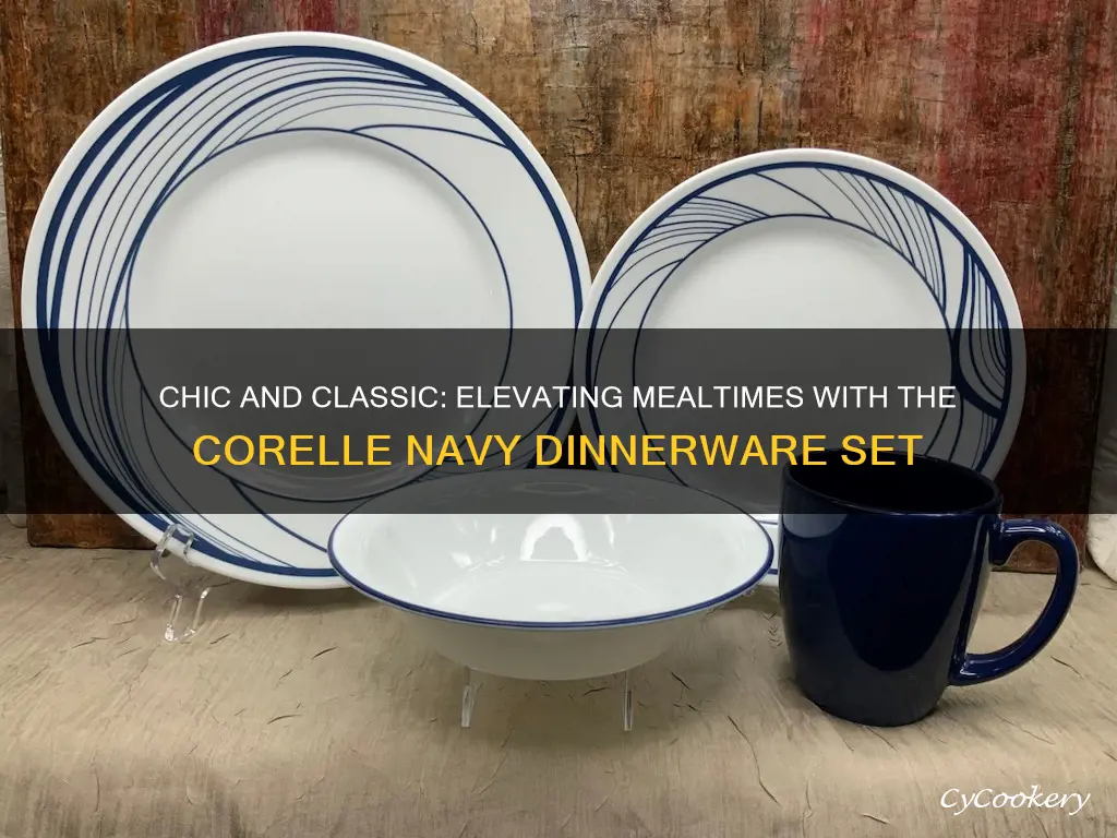 corelle navy dinnerware set