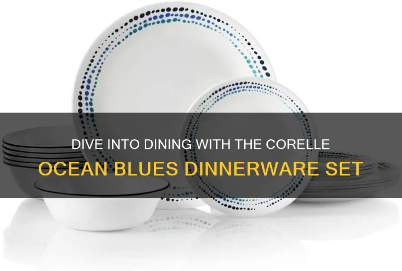 corelle ocean blues dinnerware set for 6