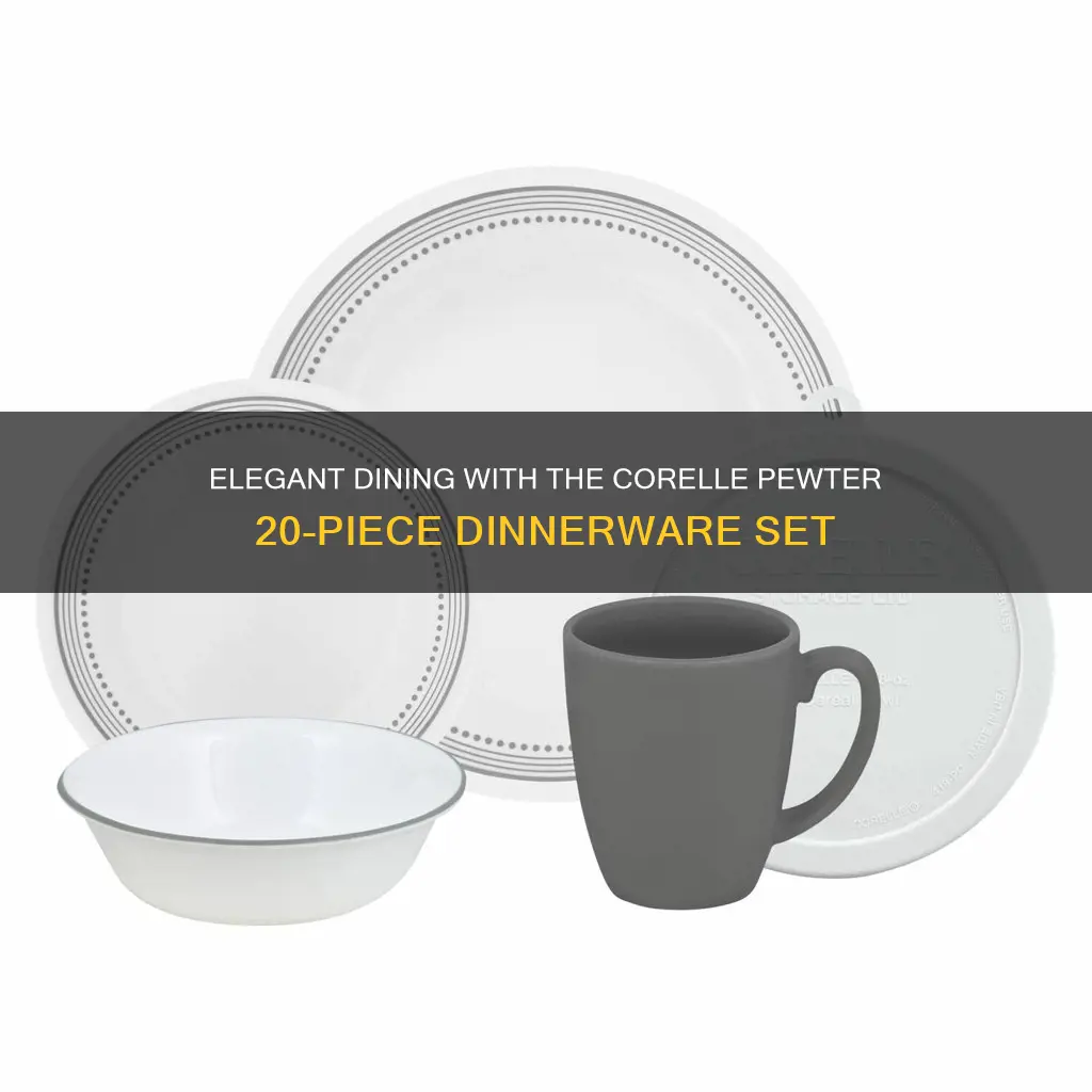 corelle pewter 20 piece dinnerware set