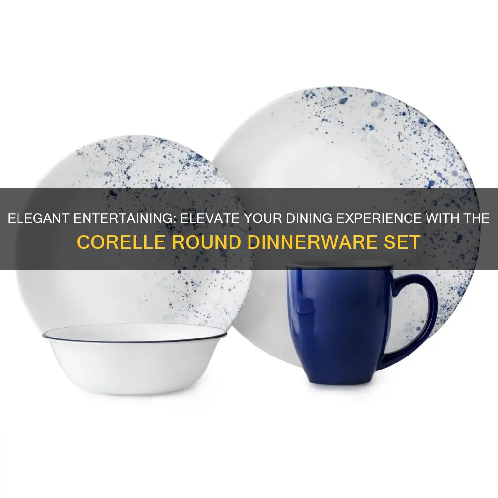 corelle round 16-piece dinnerware set indigo speckle service for 4