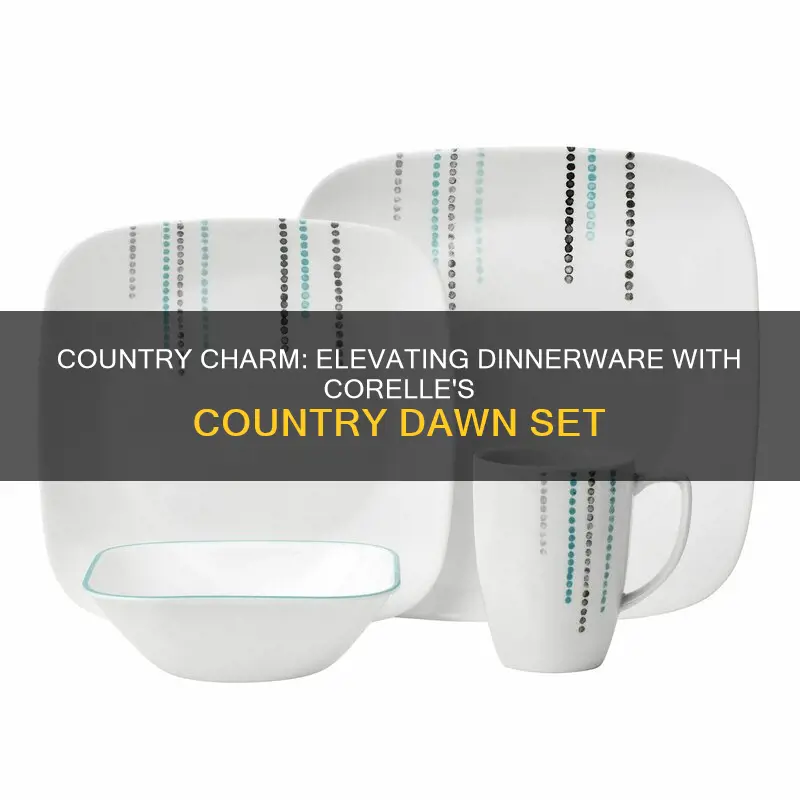 corelle square 16-piece dinnerware set country dawn service for 4