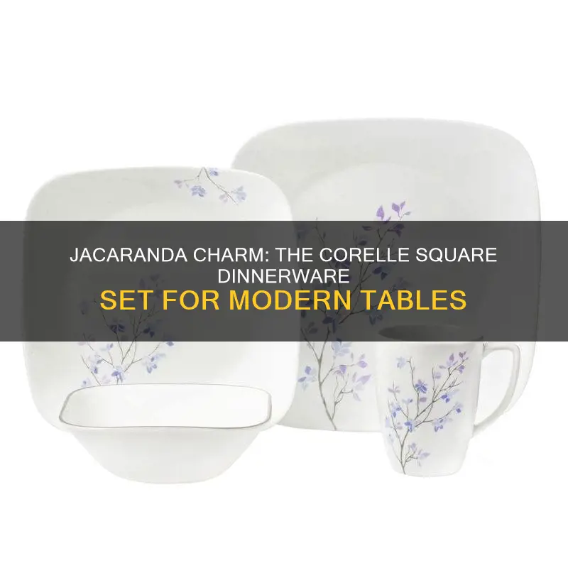 corelle square 16 piece dinnerware set jacaranda service for 4