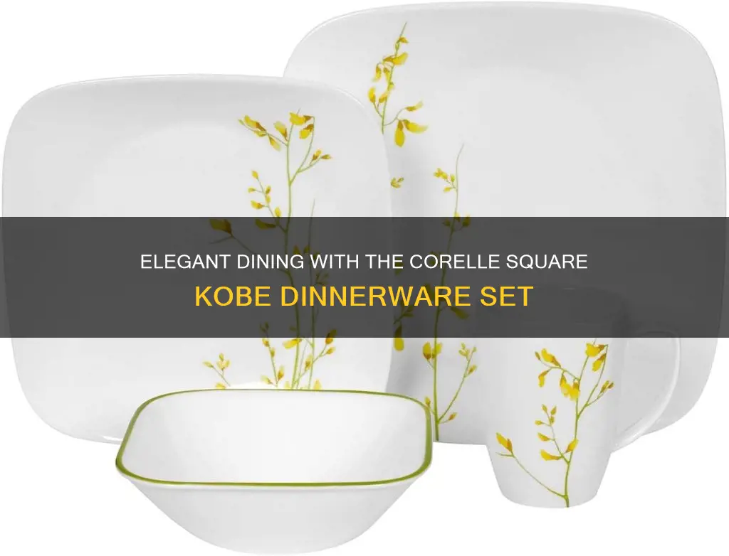 corelle square 16 piece dinnerware set kobe service for 4