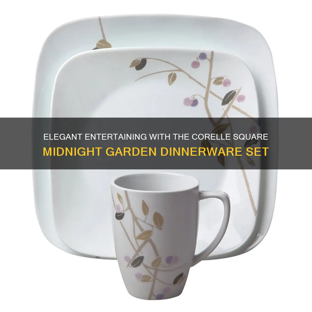 corelle square 16 piece dinnerware set midnight garden