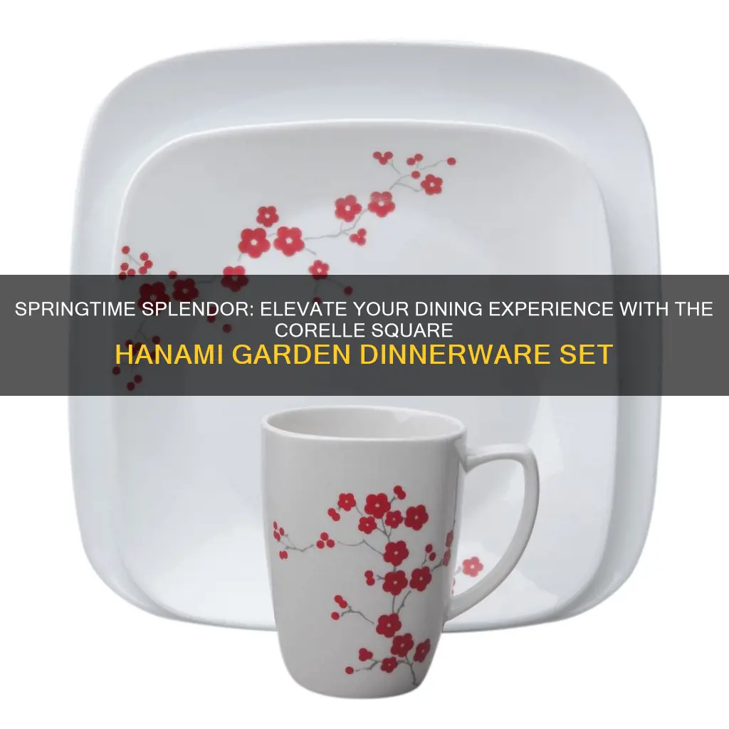 corelle square 16pc dinnerware set hanami garden