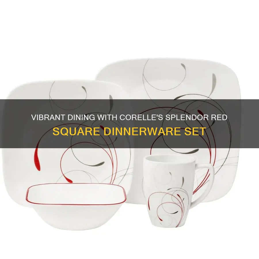 corelle square 16pc dinnerware set splendor red