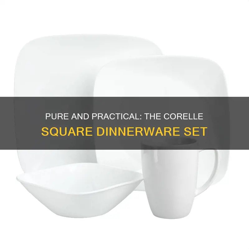 corelle square 16pc vitrelle dinnerware set pure white non toxic