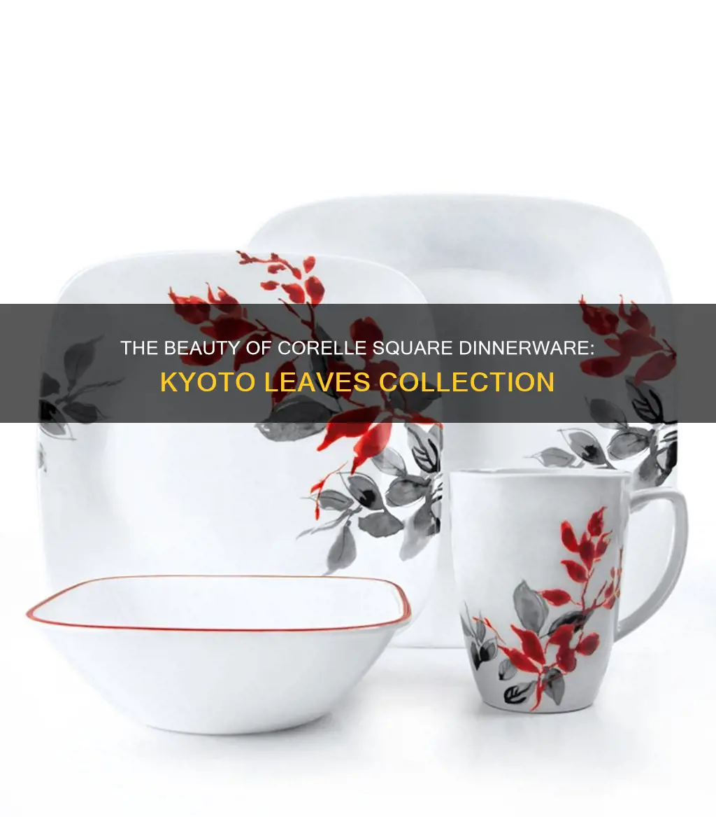 corelle square dinnerware set kyoto leaves