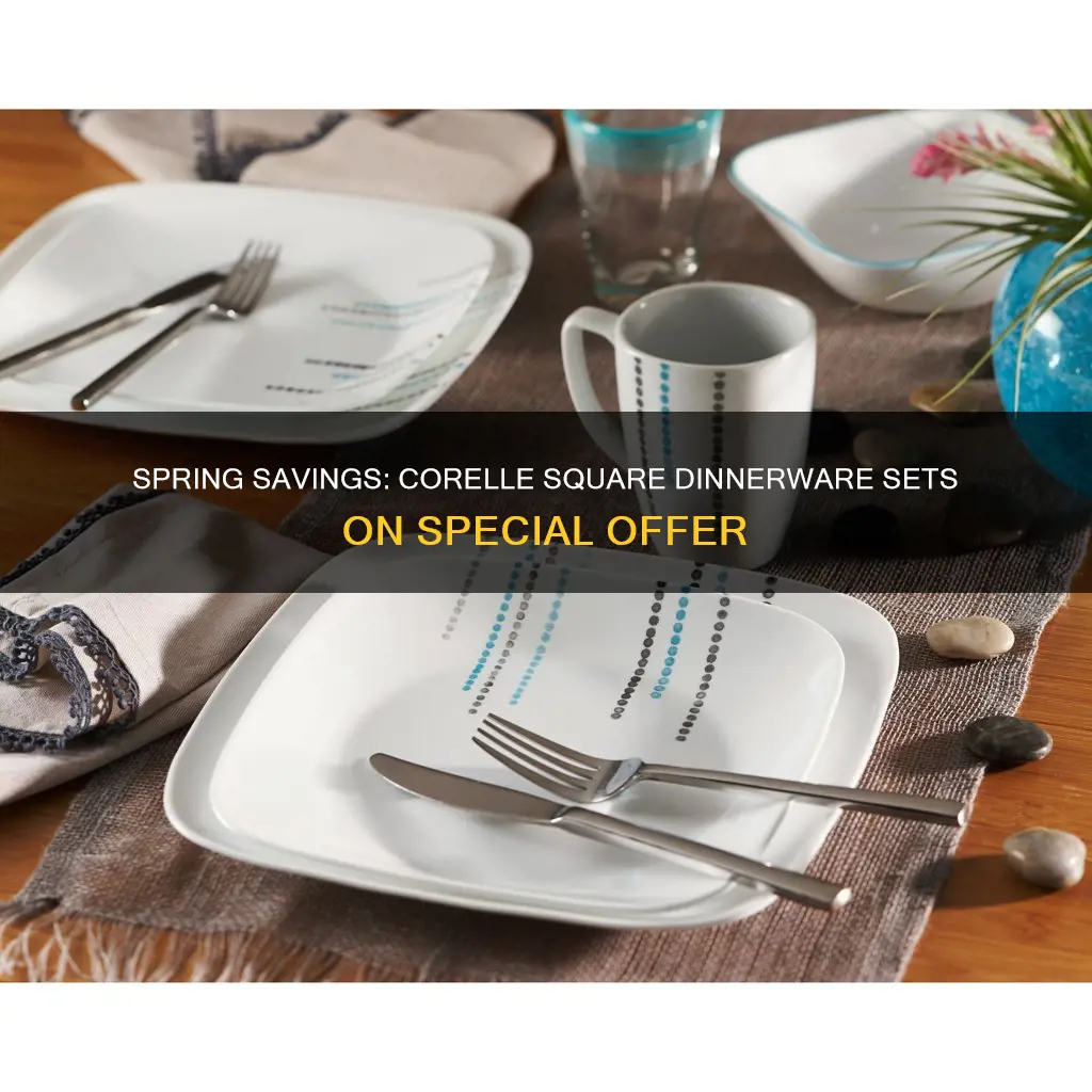 corelle square dinnerware set on sale