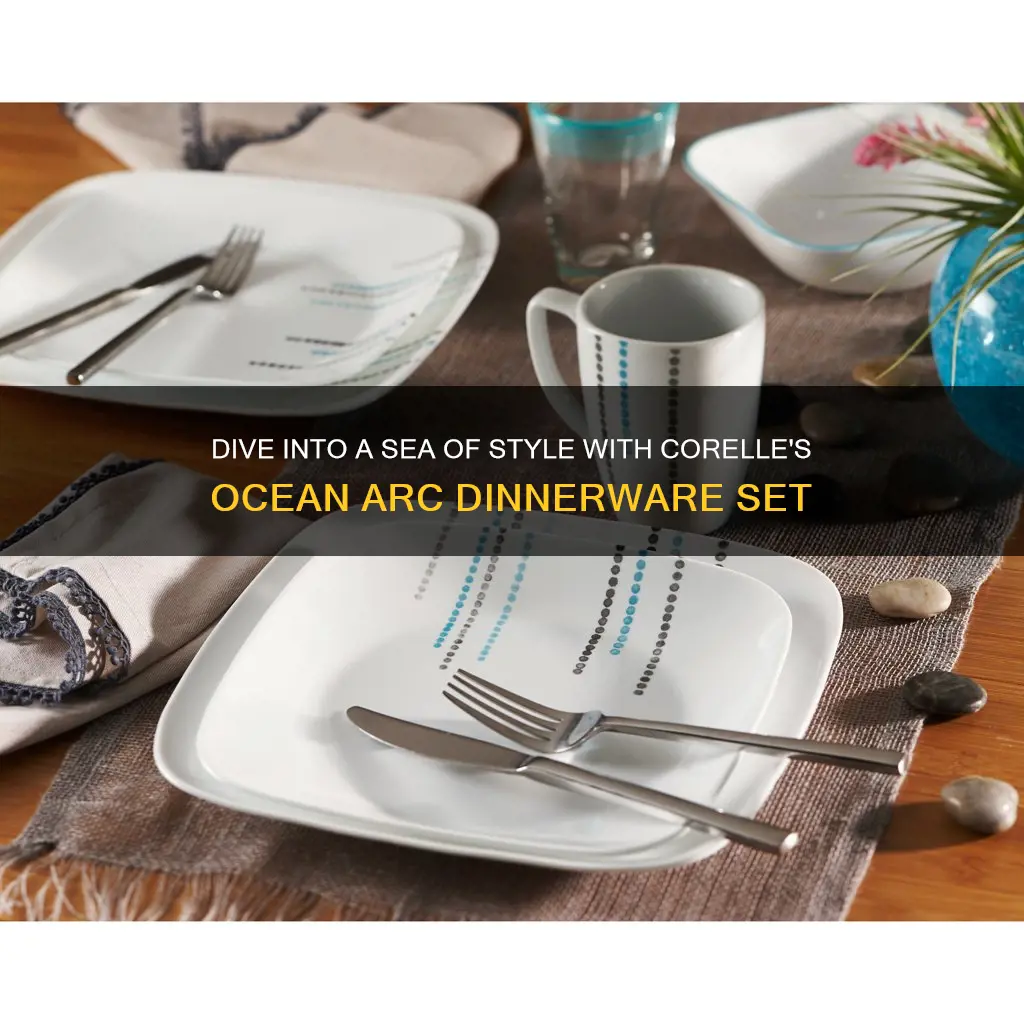 corelle square ocean arc 16 piece dinnerware set