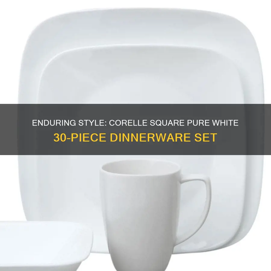 corelle square pure white 30-piece dinnerware set st augustine outlet