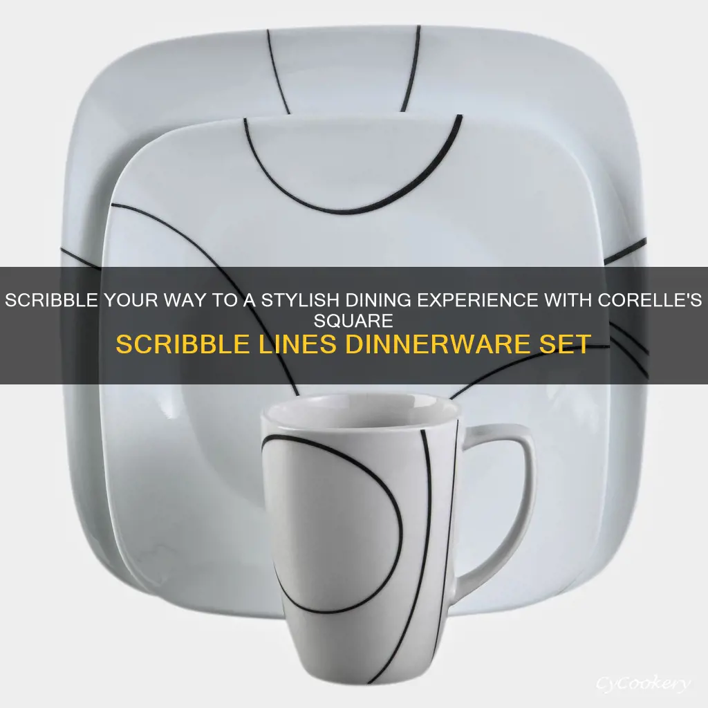 corelle square scribble lines 16-pc dinnerware set