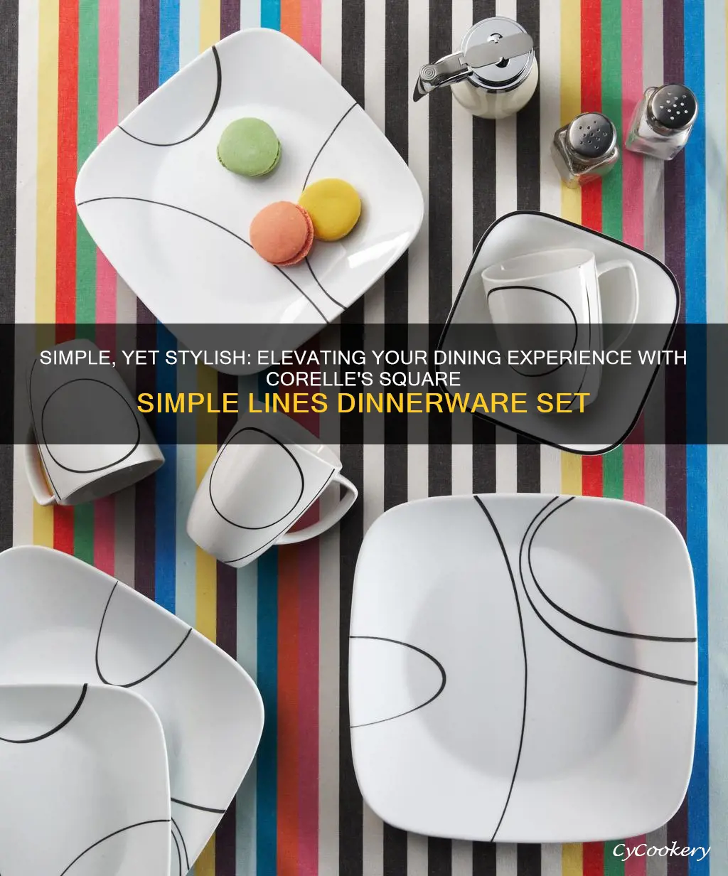 corelle square simple lines 12-piece dinnerware set service for 4