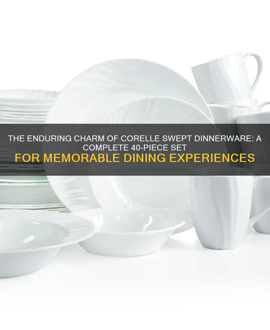 corelle swept 40 piece dinnerware set service for 8