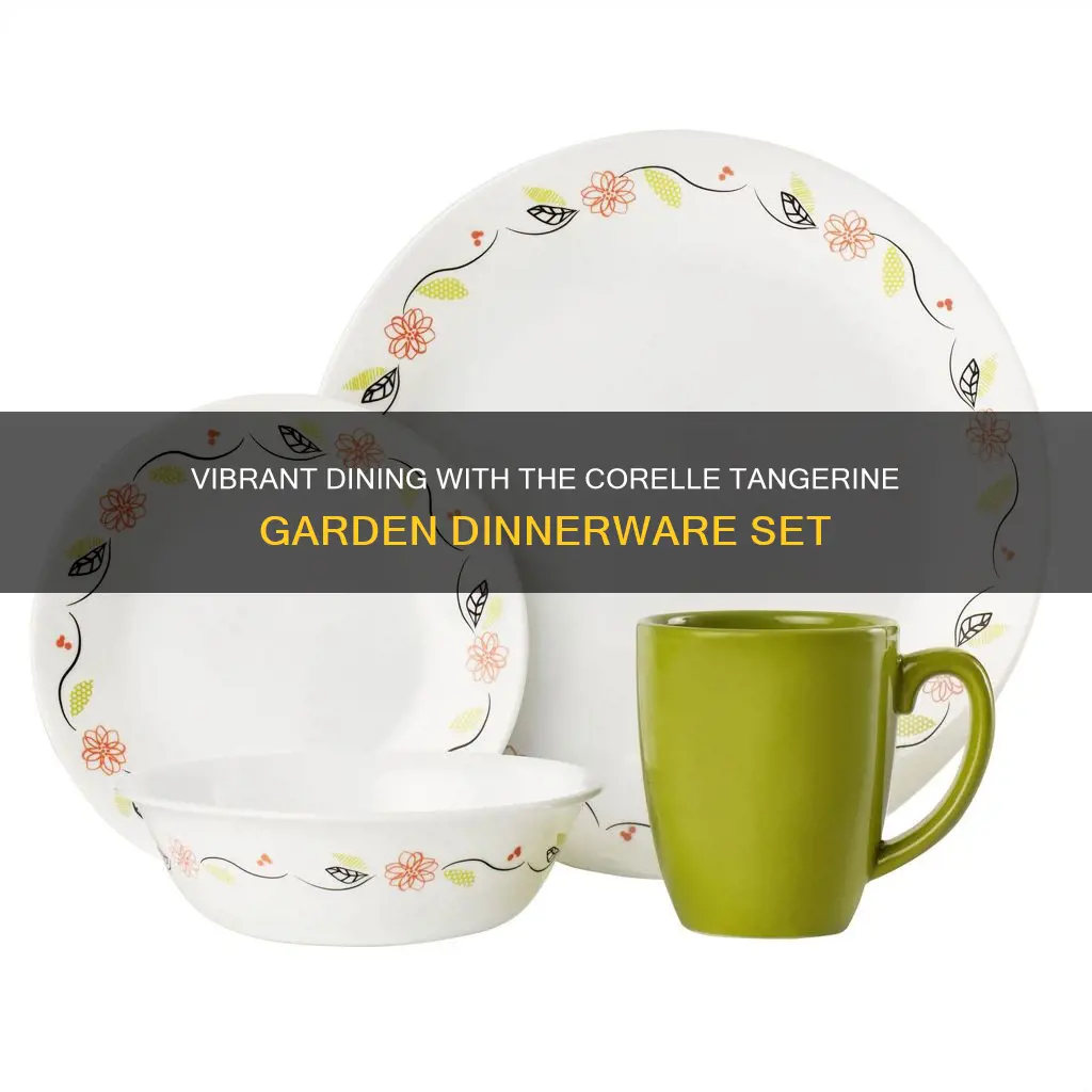 corelle tangerine garden dinnerware set 16pc