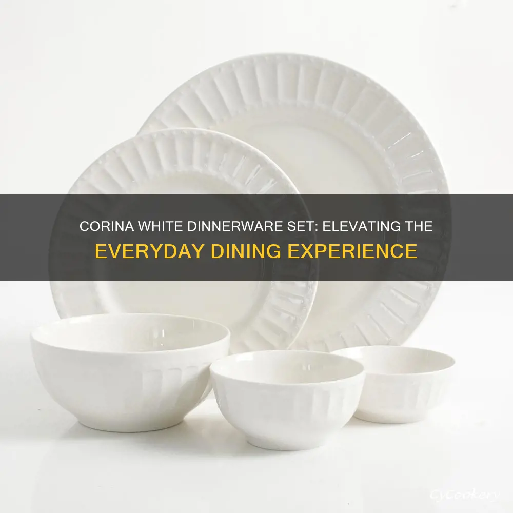 corina white dinnerware set