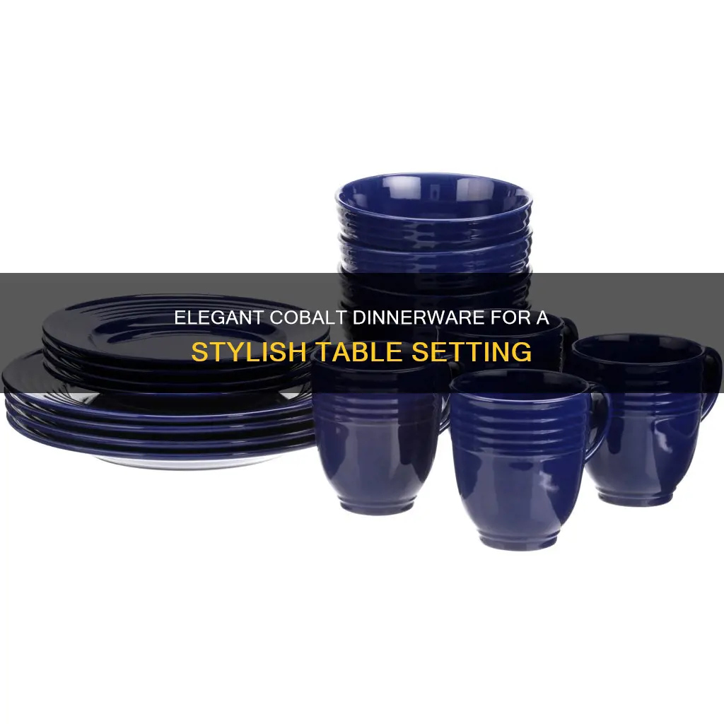 coronado cobalt 16-piece dinnerware set service for 4