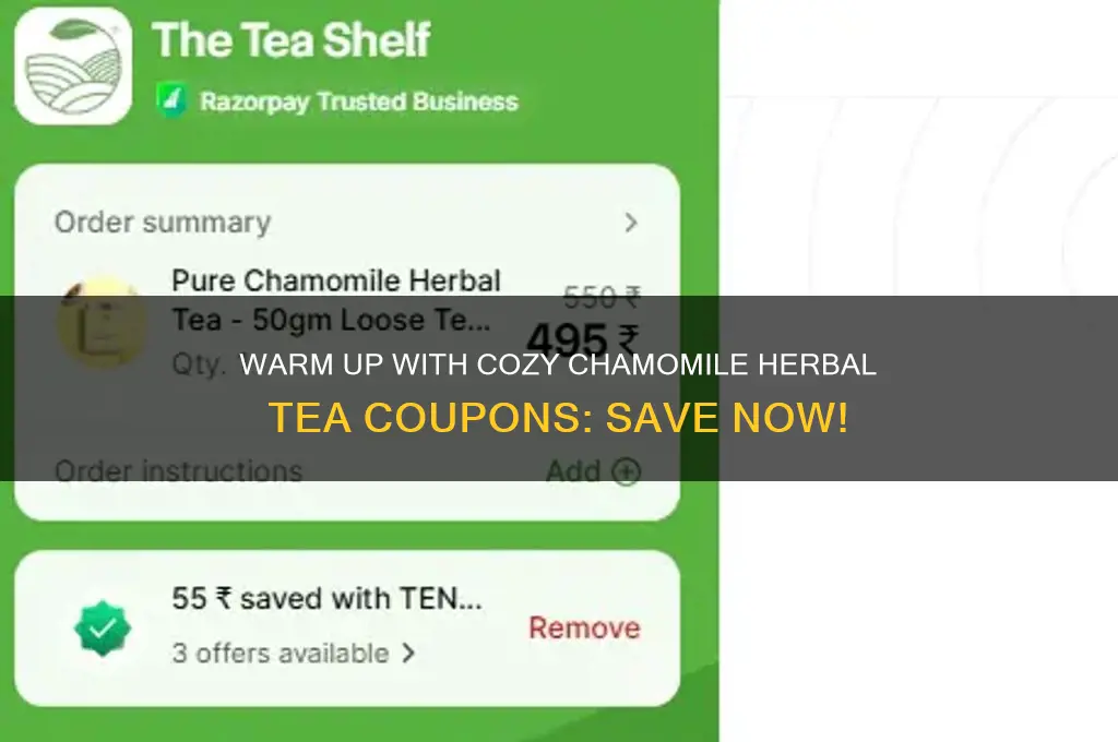 cozy chamomile herbal tea coupons