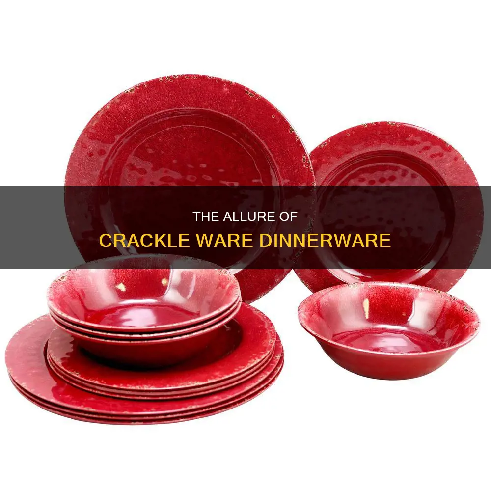 crackle ware looking dinnerware sets