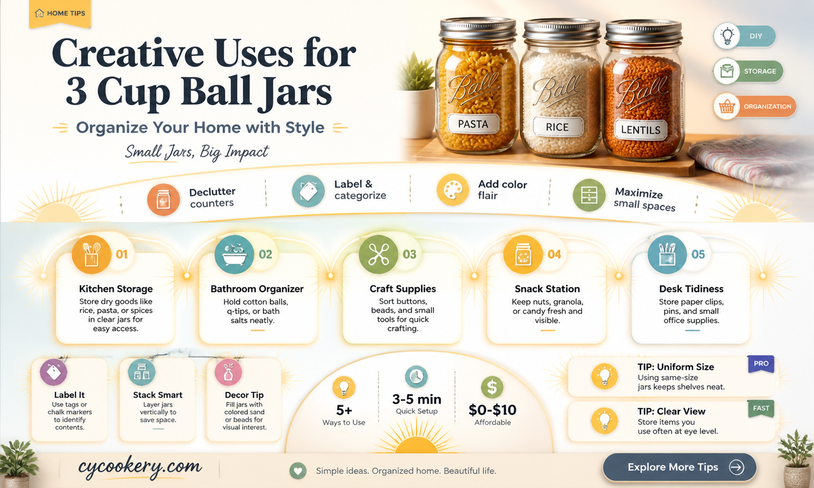 3 cup ball jars