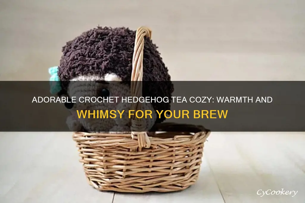 crochet hedgehog tea cozy