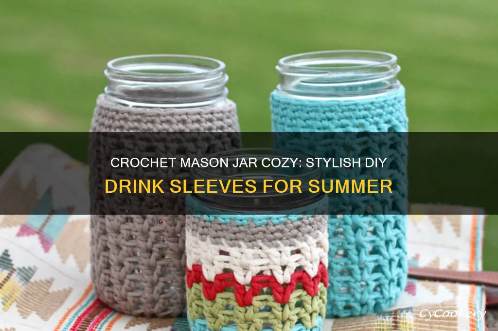 crochet mason jar drinking cozy
