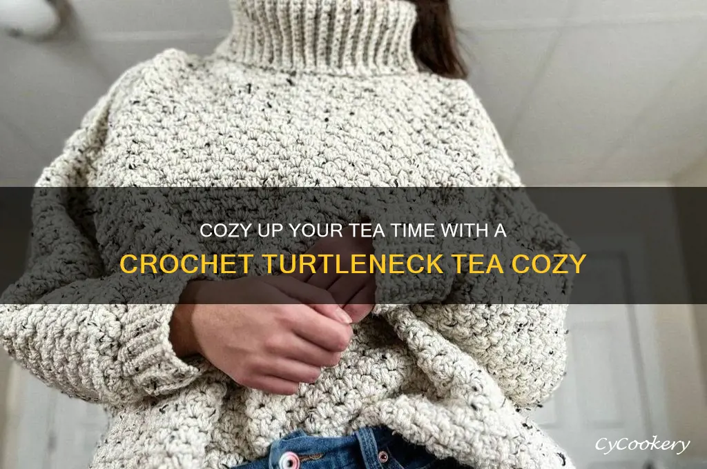crochet turtleneck tea cozy