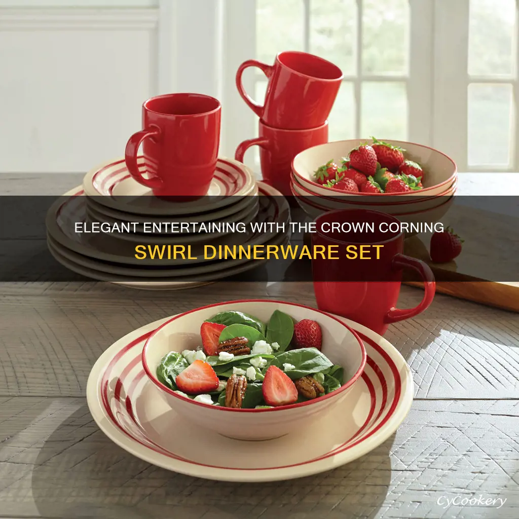 crown corning swirl 16 pc dinnerware set