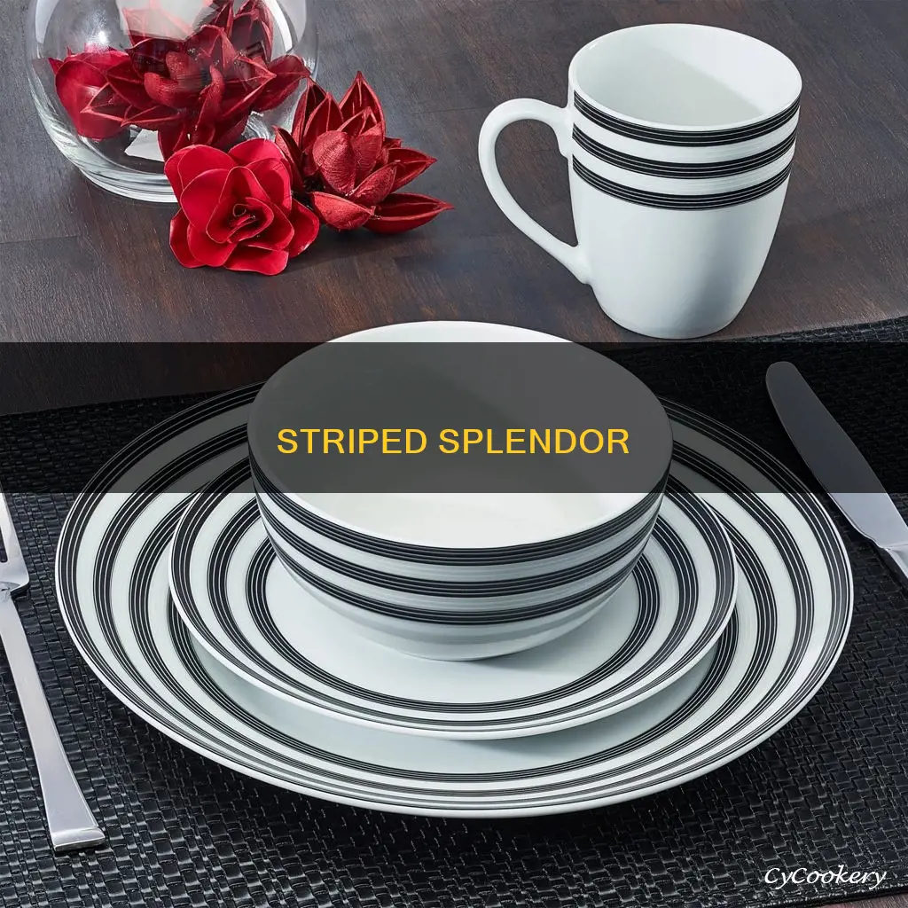 cruise multi striped collection 16 piece porcelain dinnerware set