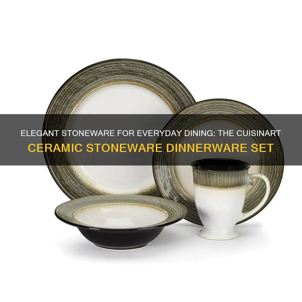 cuisinart ceramic stoneware 16 piece dinnerware set