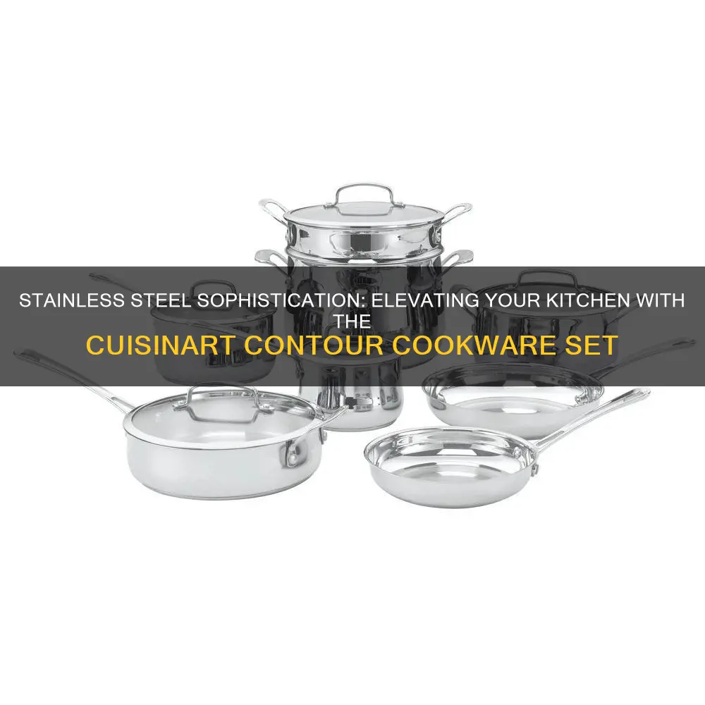 cuisinart contour 13-piece stainless cookware set with lids