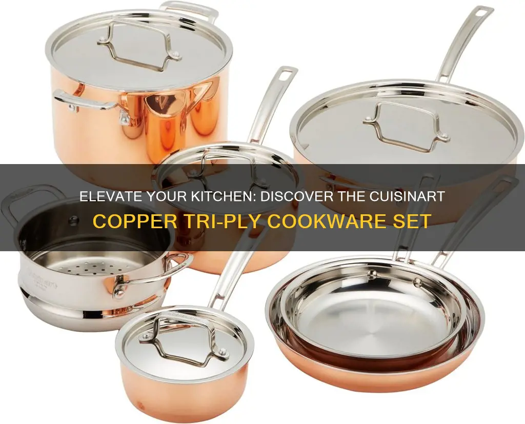 cuisinart copper tri-ply cookware set 11 piece ctpc-11pc