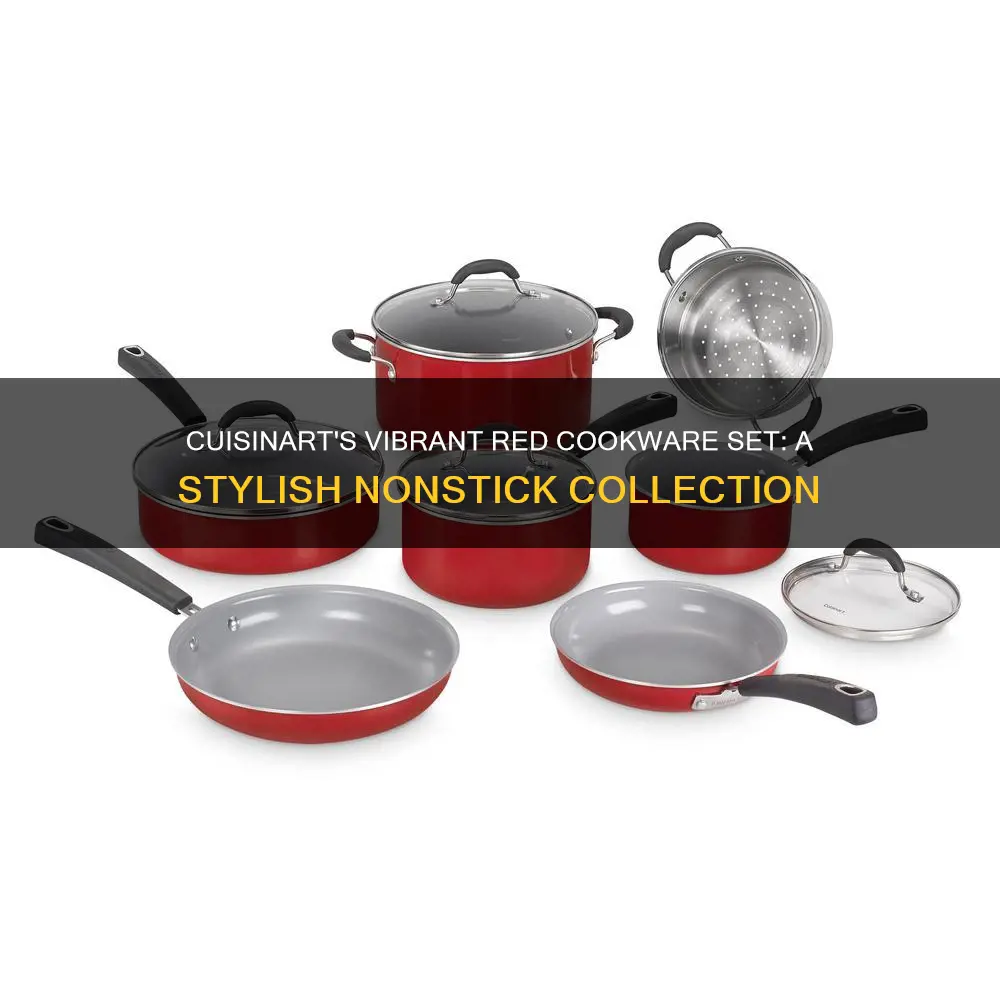 cuisinart red 9 piece nonstick cookware set