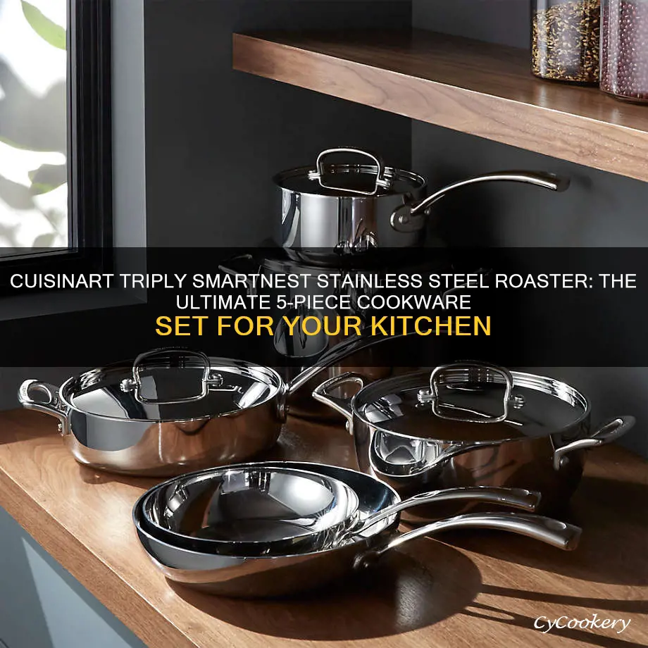 cuisinart triply smartnest stainless-steel roaster 5-piece cookware set