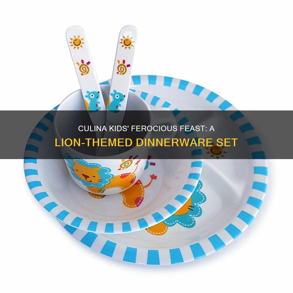 culina kids melamine dinnerware lion set of 5