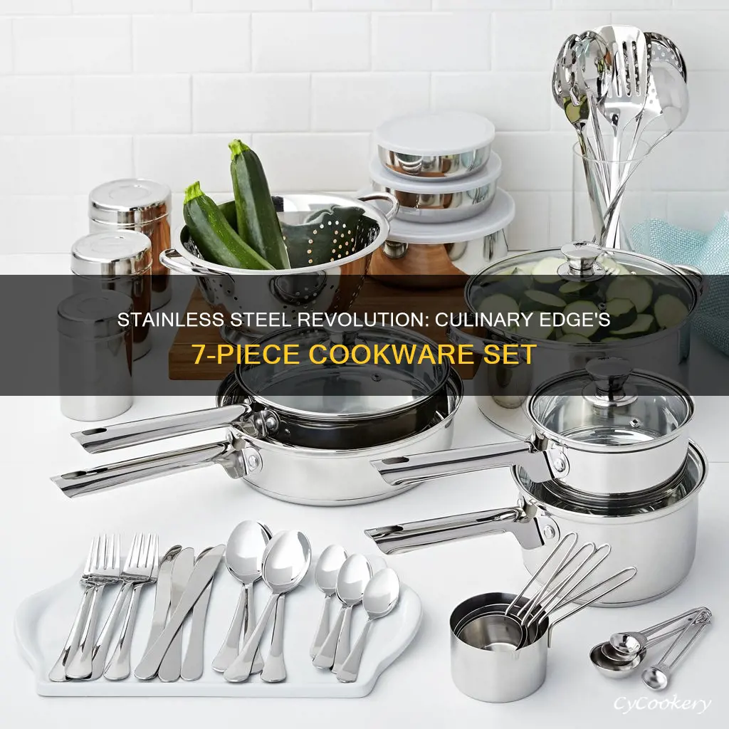 culinary edge 7 pc stainless steel cookware set