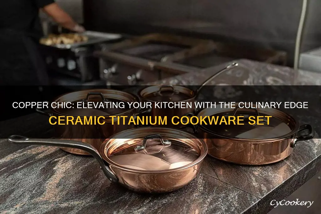 culinary edge 7 piece ceramic titanium copper cookware set