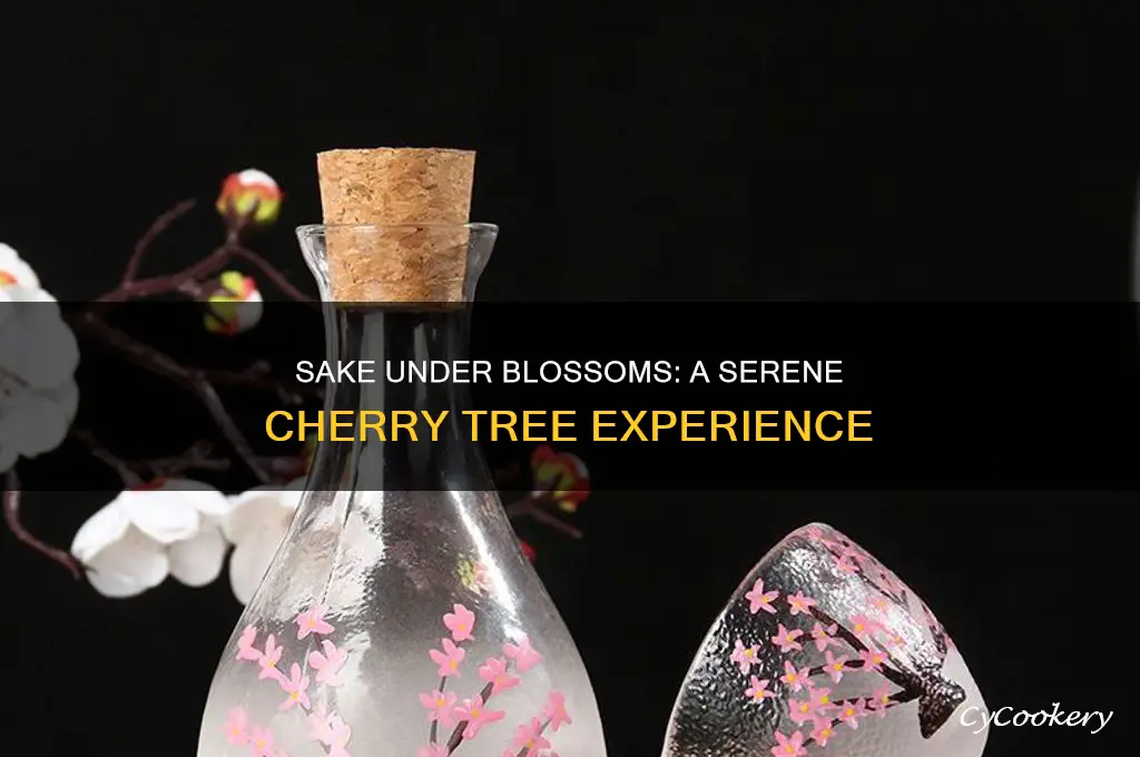 cup of sake beneath the cherry trees