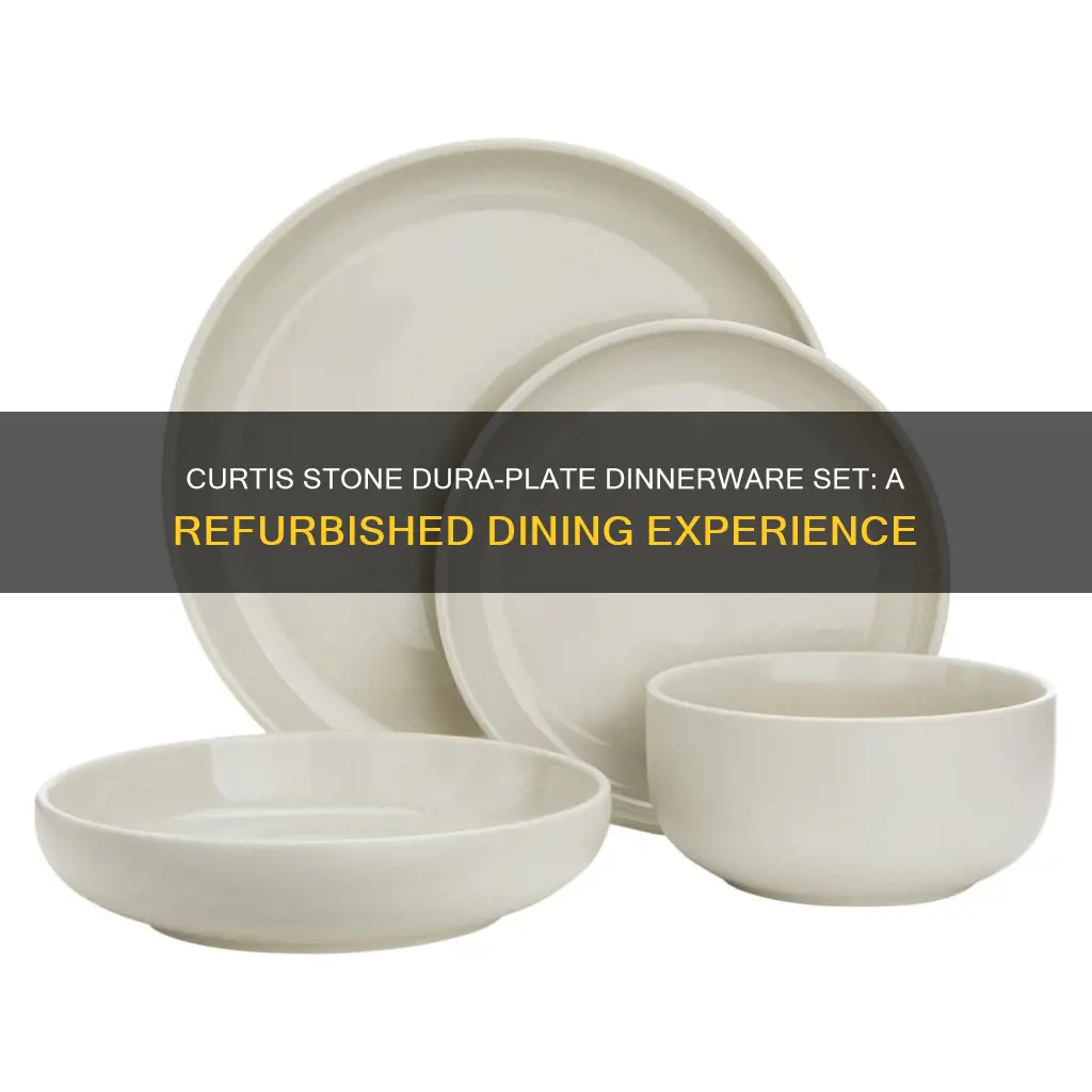 curtis stone dura-plate 4-piece dinnerware set model 636116 refurbished