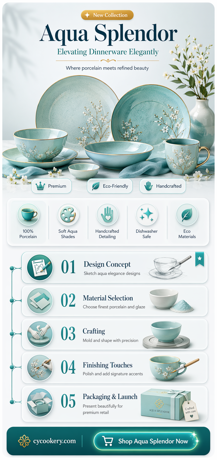 12 piece aqua porcelain dinnerware set