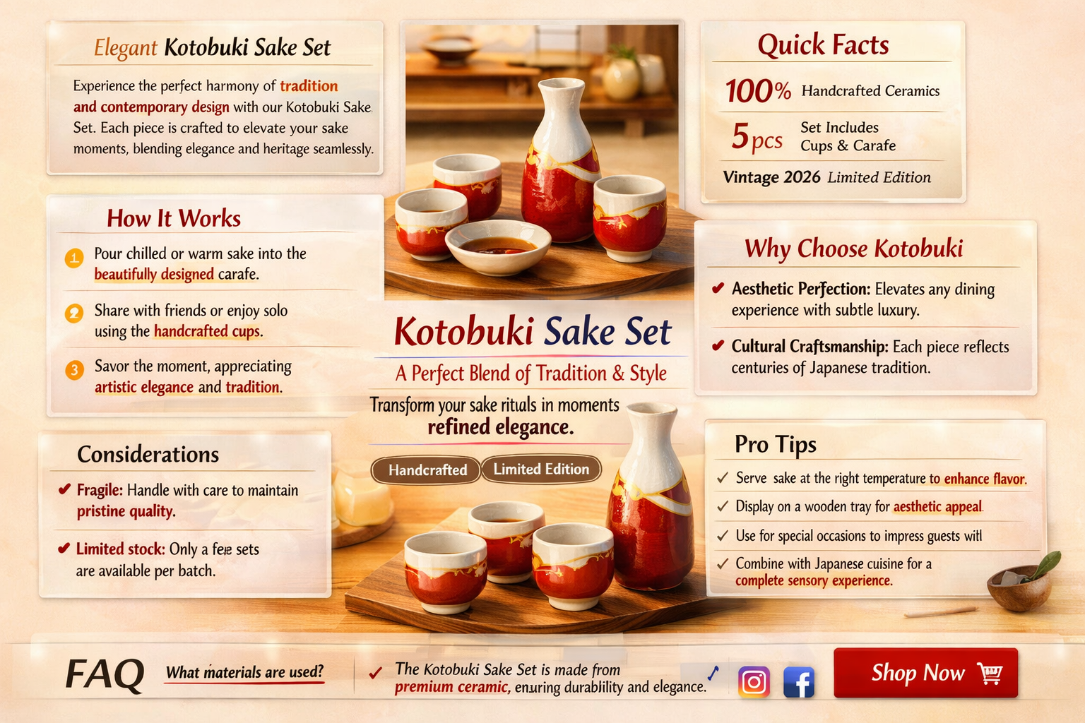 120-949 kotobuki sake set
