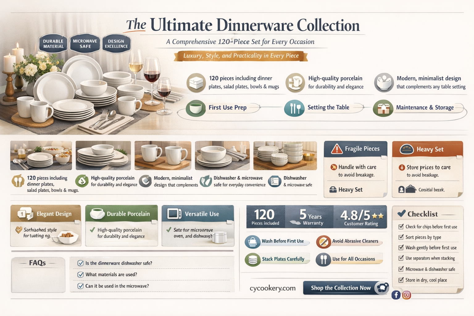 120 piece dinnerware set