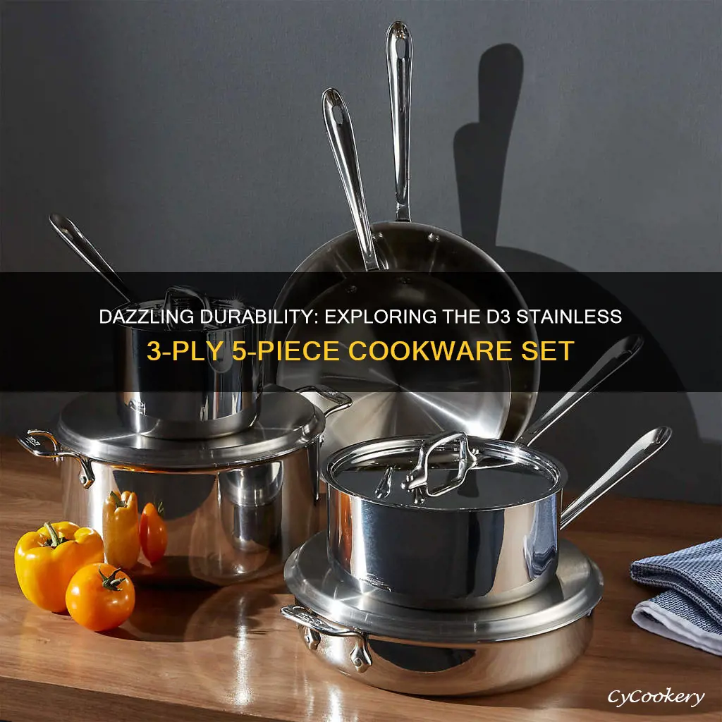 d3 stainless 3-ply 5 piece cookware set