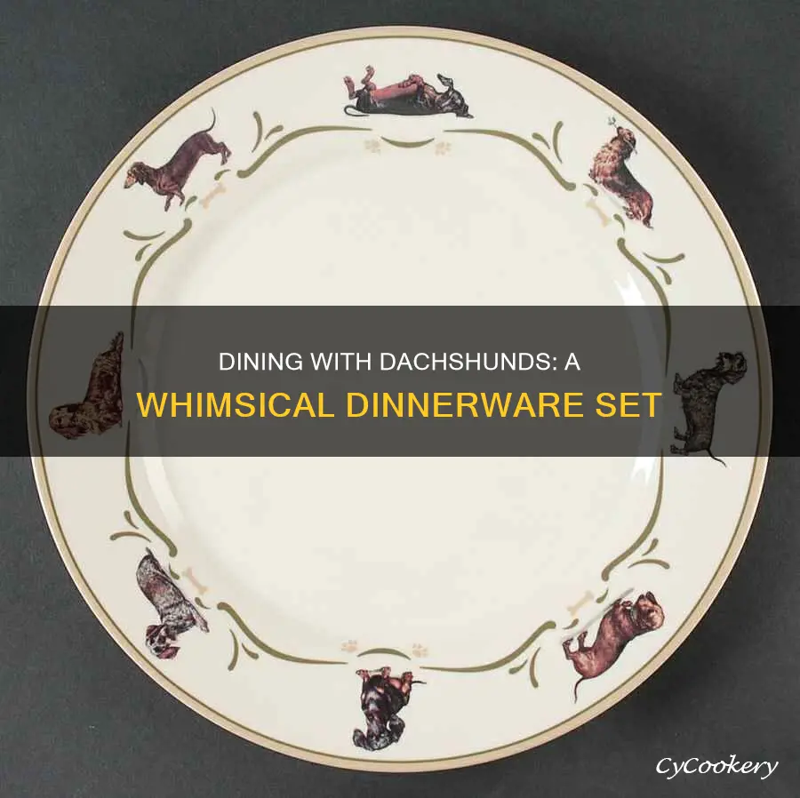 dachshund dinnerware set