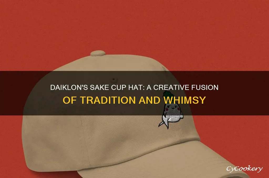 daiklon with sake cup for a hat