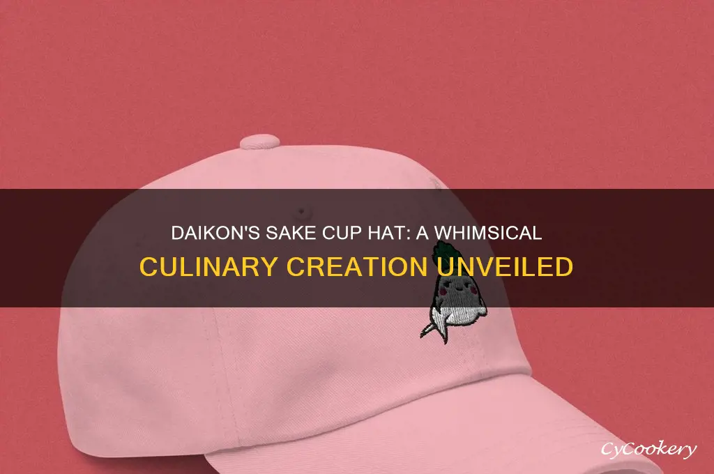daikon with sake cup for a hat
