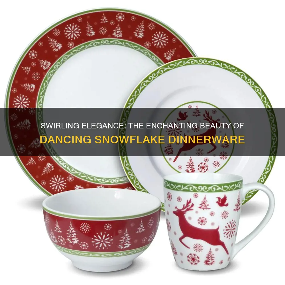 dancing snowflakes dinnerware set